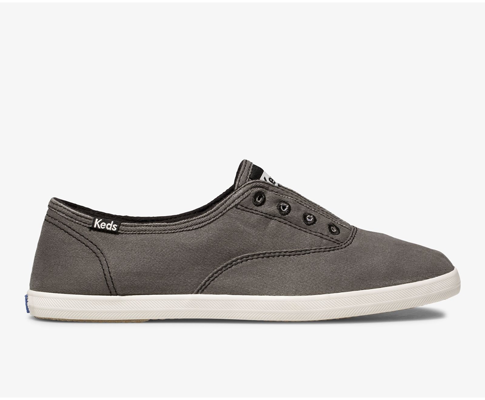 Slip Ons Keds Mujer Gris Oscuro - Chillax Seasonal Washable - 149-GCFHJA